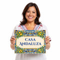 Personalized Ceramic Tile Sign, Spanish Sevilla, Custom Talavera