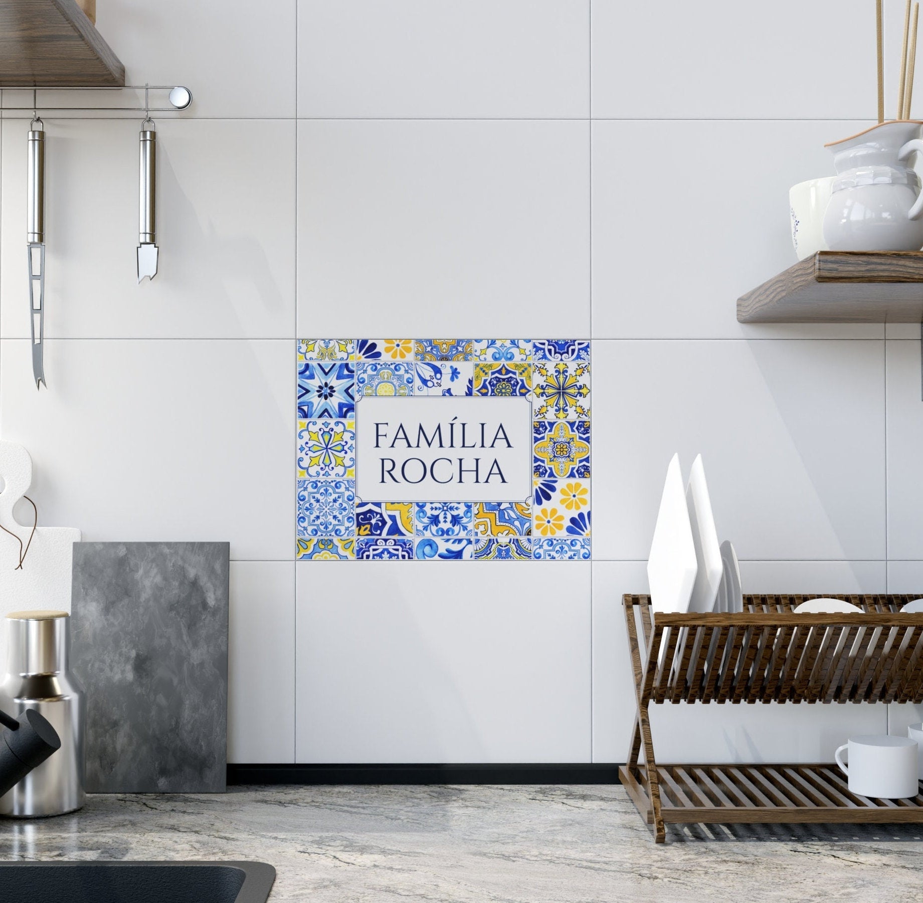 Personalized portuguese Tile, Ceramic Family Sign