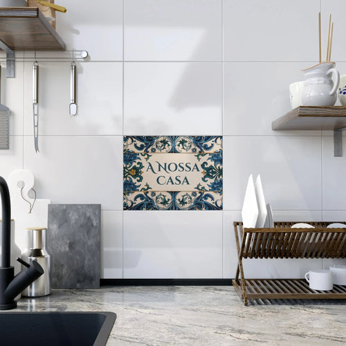 Customizable Ceramic Tile - Festive Mediterranean Motif