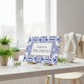 Personalized Portuguese Tile Family Sign: Blue Azulejo Ceramic Art